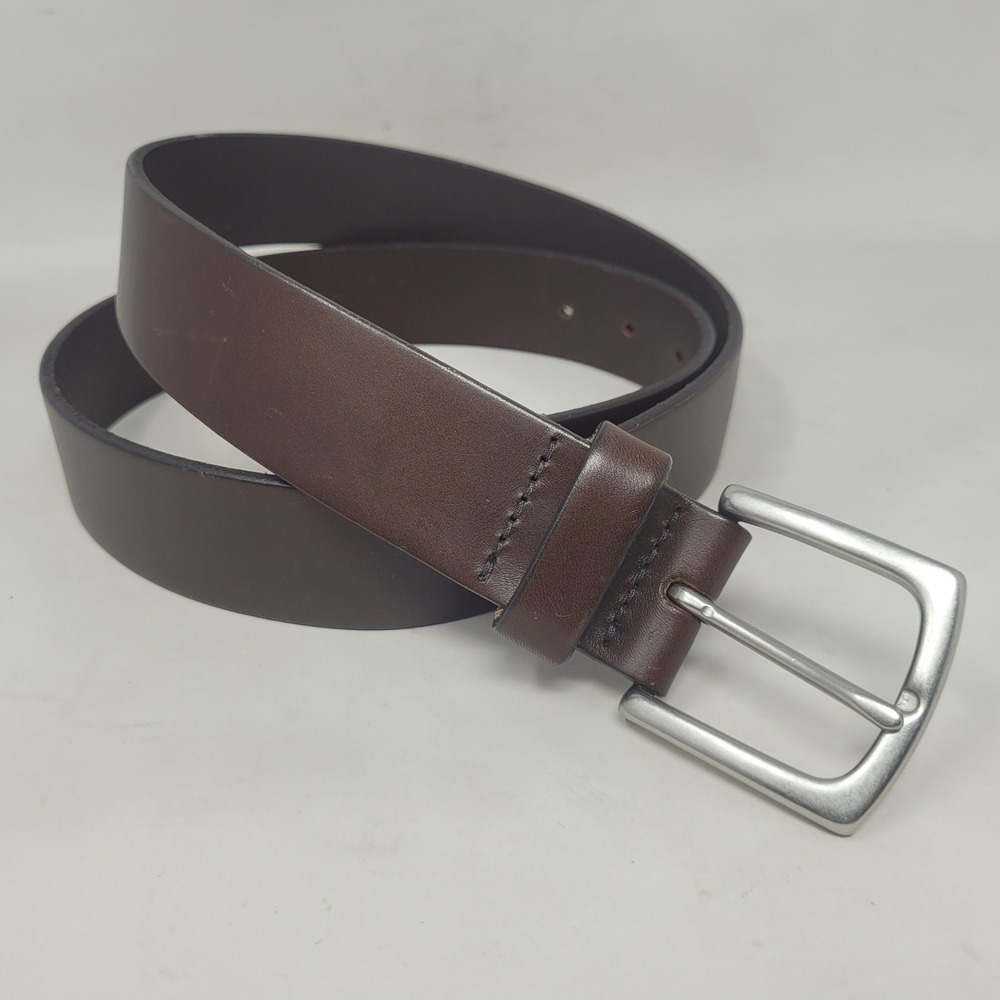 Gap Belt 38 Brown Leather Brass Buckle USA Casual Everyday Basic Preppy Work